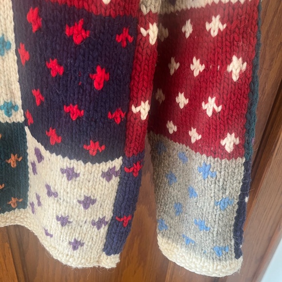 LA LLAMA Women's Cardigan Hand Made In Ecuador 100% Wool One Size Colorful EUC - Picture 7 of 13